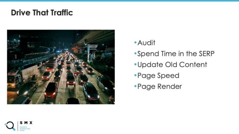 Factors that can help drive traffic to a site.