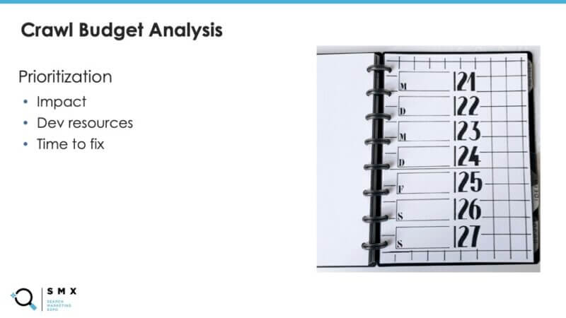 SEOs should evaluate the impact of fixes, developer resources needed for fixes and the time to fix when prioritizing optimizations.