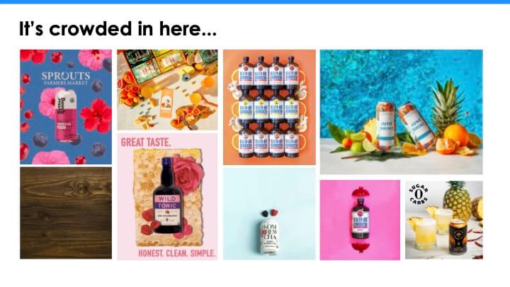 A collage of similar-looking kombucha ads.