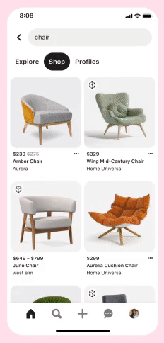 Pinterest’s Try On for Home Decor feature