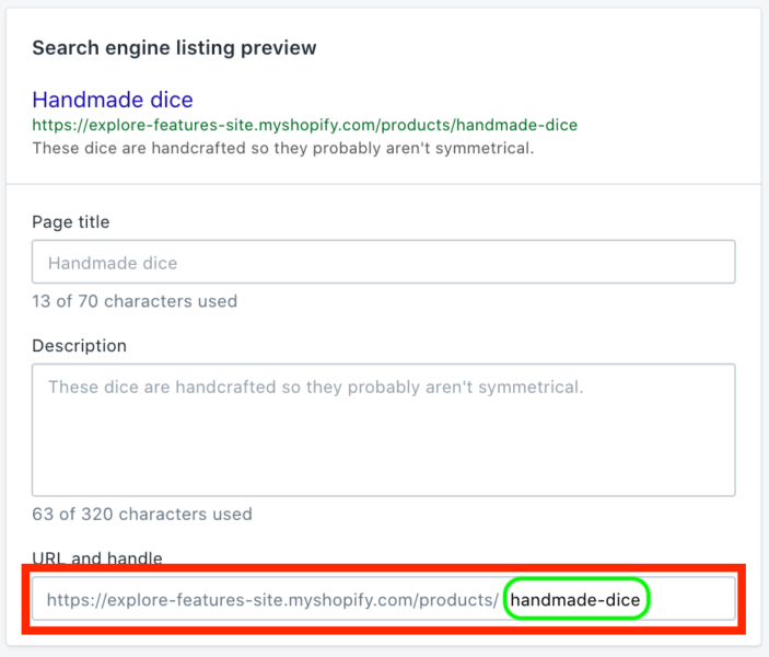 Shopify search engine listing preview