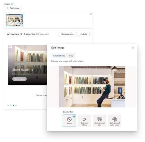 Microsoft Advertising's Ad Creator’s smart effects