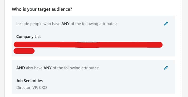 Audience layering in LinkedIn