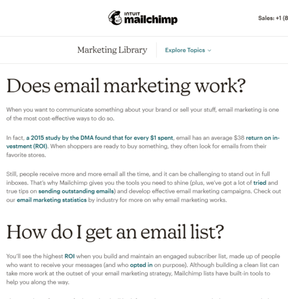 Mailchimp’s Marketing Library.