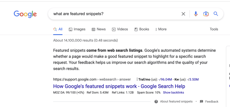 Featured snippets