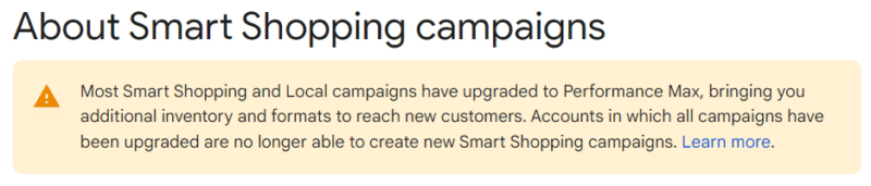 About Smart Shopping campaigns