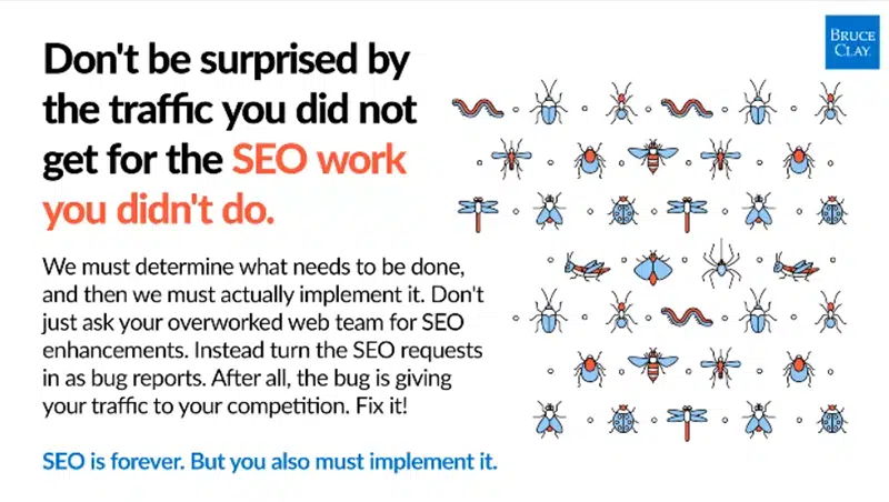Don't be surprised by the traffic you did not get for the SEO work you didn't do.