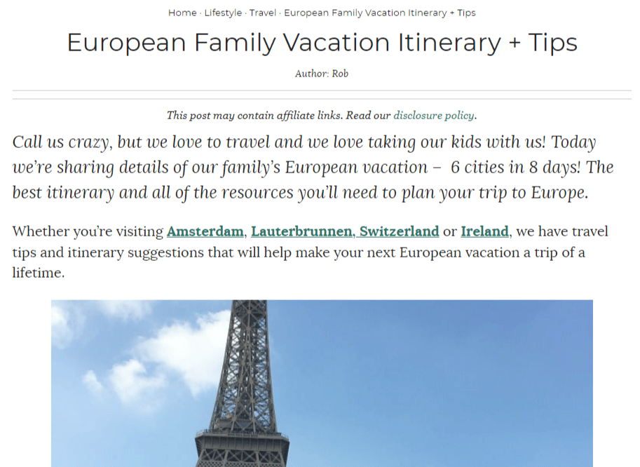 travel long-form content example