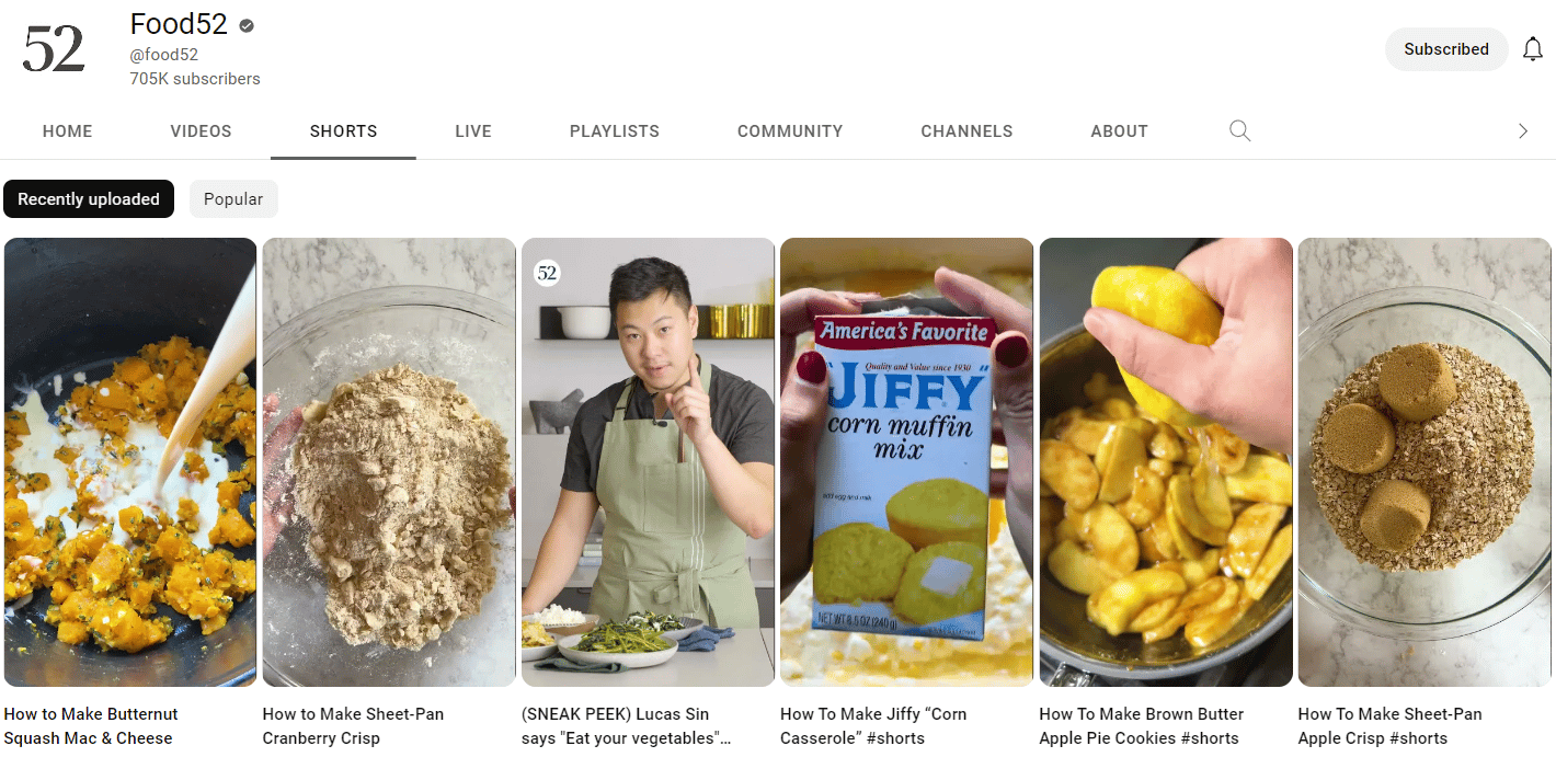 food52 youtube shorts