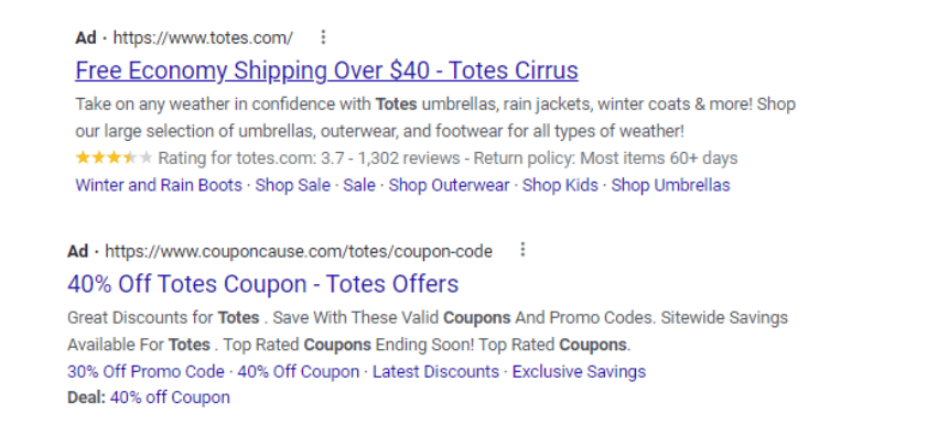 Affiliate in SERPs