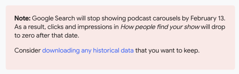 Google Podcst Manager Notice 800x248